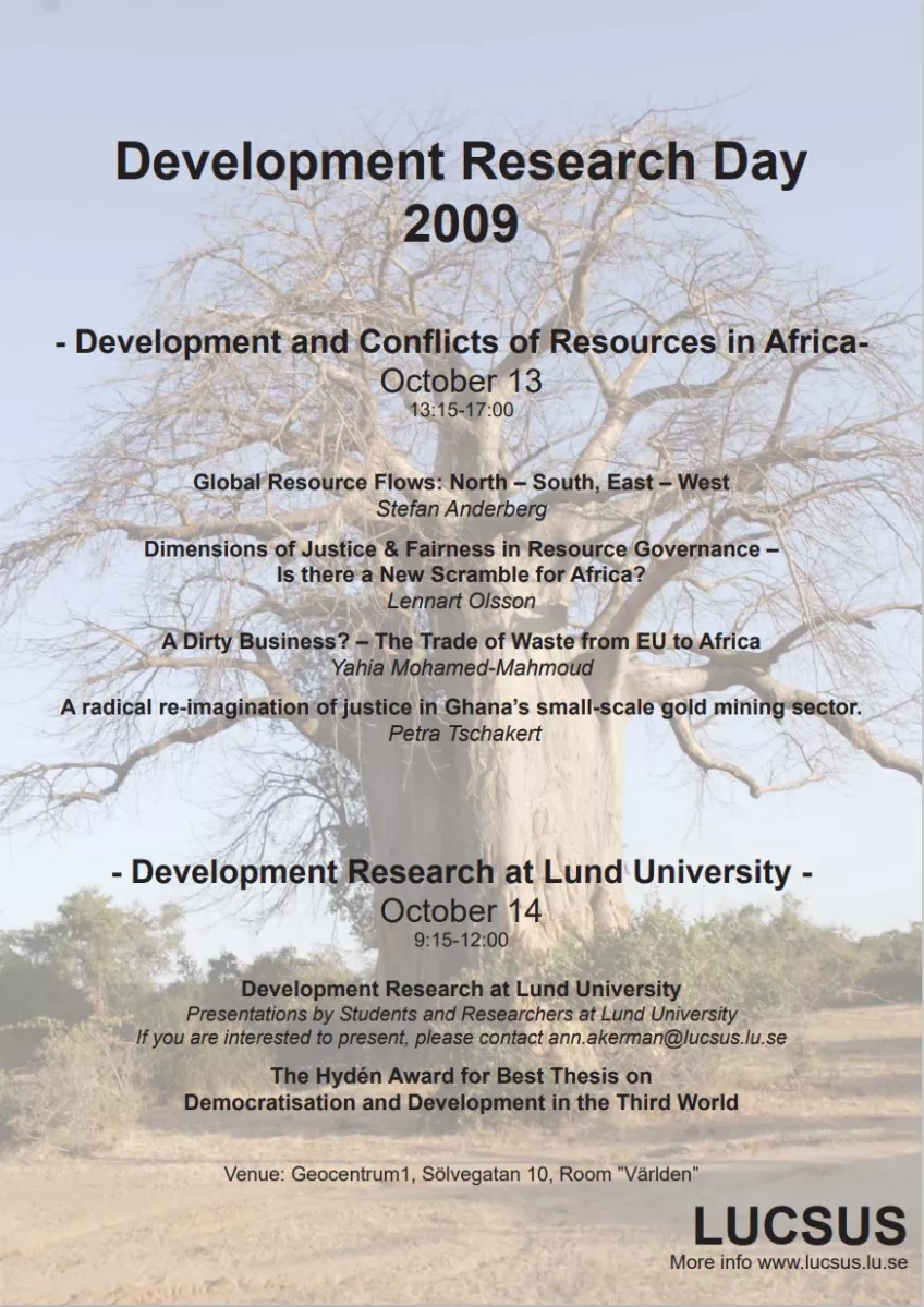 Program for Development and Research Day 2009. Picture.